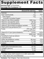 Hair, Skin and Nails Gummies with Biotin & Collagen - Vitamins A, C, D, E & Zinc - Passion Fruit Flavor - Supports Natural Glow & Healthy Growth - 60ct