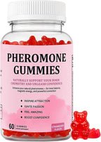 Pheromone Gummies for Women – Supports Inner Balance, Confidence & Social Vibe – Vegan, Non-GMO, Gluten-Free, Strawberry Flavor, 60 Gummies (1)