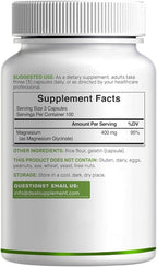 Magnesium Glycinate 400mg, 300 Capsules | 100% Chelated for Easy Absorption | Essential Mineral Supplement for Muscle, Sleep, & Heart Health*