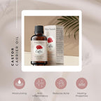 Organic Castor Oil, 100% Pure Natural, Cold Pressed for Essential Oils Mixing Natural Dry Skin Moisturizer Body & Face Care, Eyelash Caster Oil, Eyelashes Eyebrows Lash & Hair Growth Serum 4oz