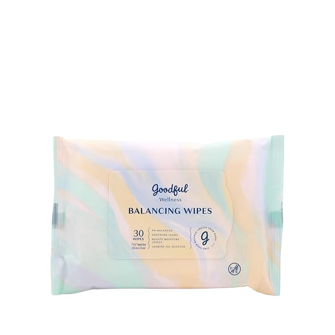 Goodful Wellness pH Balancing Wipes, 30 Count – Hypoallergenic Feminine Wipes, Gentle pH Balanced Wipes Women, Unscented Intimate Wipes