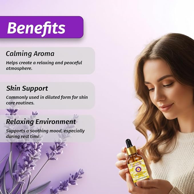 Deve Herbes Pure Lavender Essential Oil (Lavandula angustifolia) Steam Distilled 10ml (0.33 oz)