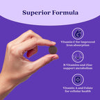 BeLive Iron Gummies - Multivitamin Iron Supplement with Vitamin C, A, B & Zinc, Supports Blood Oxygen, Vegan Supplements for Women, Men & Kids for Growth and Development - Grape Flavor | 2-Pack