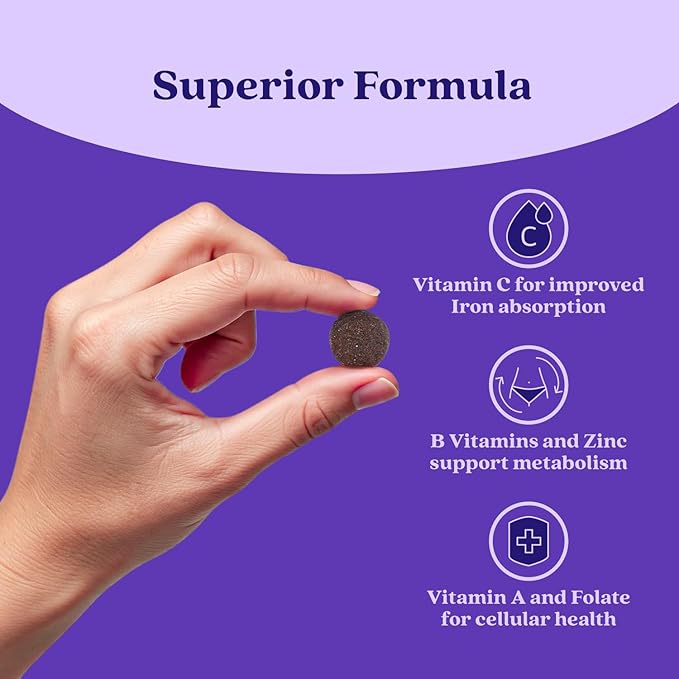 BeLive Iron Gummies - Multivitamin Supplement with Vitamin C, A, B & Zinc, Supports Blood Oxygen, Vegan Iron Supplements for Women, Men & Kids for Growth and Development - Grape Flavor | 1-Pack