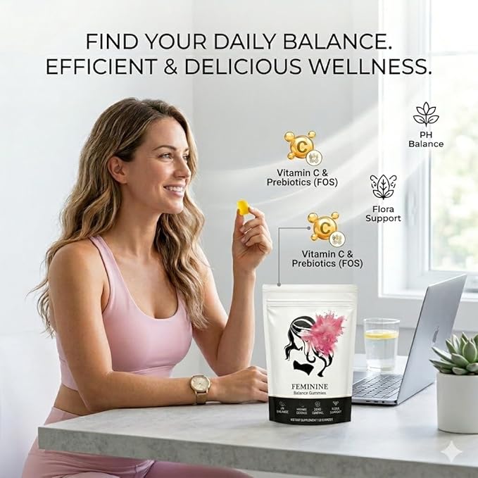 Feminine Balance Gummies, Premium Feminine Balance Gummies for Women’s, Vegan Hawaiian Pineapple, pH Balance, Healthy Odor, Flora and Immune Support, Vaginal Health Support, 60 Count (Pineapple)