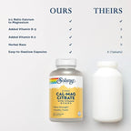 SOLARAY Calcium Magnesium Citrate w/Vitamin D3 K2 - Calcium Supplements for Women and Men - Bone and Heart Health Support - Cal Mag 2:1 Ratio, Plus Vitamin D 3 and K2, 60-Day Guarantee, 30 Servings