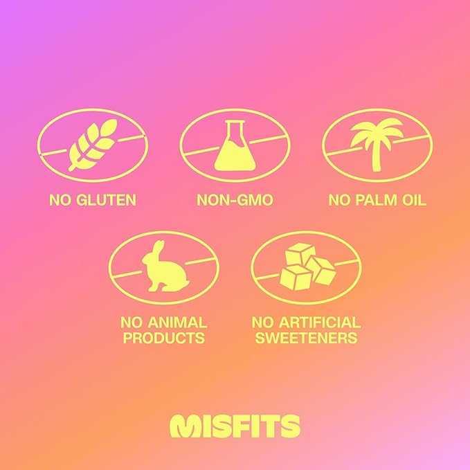 Misfits Protein Bar Variety Pack | Nutrition Bars - 14-15g Protein, 1g Sugar, Plant-based, Low Carb, Non-GMO, Gluten Free Snacks | Sample Pack of 5 - Multiple Flavors