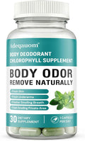 Chlorophyll Capsules Internal Body Deodorant Supplement for Women and Men for Gut Health, Fresh Breath, Skin Health, Detox & Digestion Support, Natural Odor Remove, Vegan, Non-GMO-30 Capsules