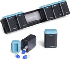 KOVIUU Weekly Pill Organizer Magnetic, Removable Pill Box 7 Day 1 Time a Day, Large Pill Case Travel, Week Once Daily Medication Dispenser, Medicine Container Holder for Supplement Vitamin, Blue