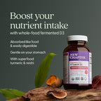 New Chapter Fermented Vitamin D3 2,000 IU, Organic, ONE Daily for Immune, Heart & Bone Support + Whole-Food Turmeric, Adaptogenic Reishi Mushroom, 100% Vegetarian, Gluten Free, 90 Count