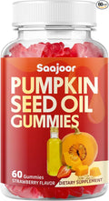 Organic Pumpkin Seed Oil Gummies with Saw Palmetto for Hair Growth & Skin Health | Vegan, Non-GMO, Gluten-Free Strawberry Flavor | 60 Count
