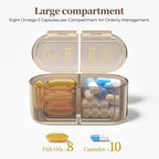 Betife AM PM Pill Organizer 7 Day, Weekly Pill Organizer 2 Times a Day, Daily Pill Box AM PM, Portable Travel Medicine Case, Day and Night Pill Container for Medication, Vitamin or Supplement（Brown）