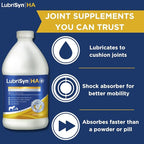 LubriSynHA Hyaluronic Acid with MSM Hip & Joint Care Supplement for Dogs, Cats & Horses – Liquid Oral HA for Pets – Joint Support Promotes Mobility, Flexibility, Cartilage Health & Comfort – 64oz