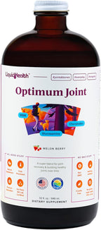LIQUIDHEALTH Optimum Joint Support Supplement with Glucosamine, Chondroitin, MSM, Hyaluronic Acid - Triple Strength Liquid Vitamins, Gluten-Free, Dairy-Free, Soy-Free Joint Juice, Made in USA (32 oz)