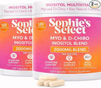 Myo-Inositol & D-Chiro Inositol 2000mg Per Serving for Women - Inositol 40:1 Formula with Spearmint, Vitamin D3, Zinc & Magnesium - Hormone Balance for Women, Ovarian Support - 120 Capsules - 2Packs
