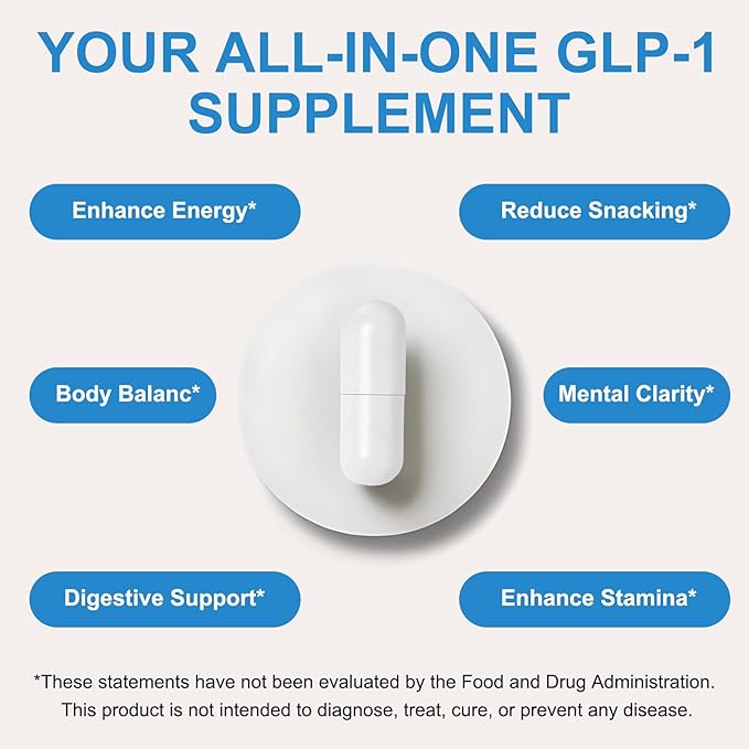 GLP-1 Supplement Support, GLP Activate Natural Formula, GLP-1 Supplement for Metabolic, Energy, GLP-1 Support, Multiple Probiotics & Vitamins- 90 Capsules