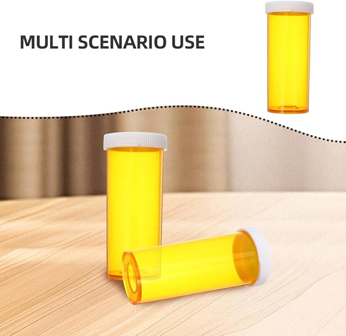 FRCOLOR 20pcs Small Plastic Pill Organizer Travel Medication Case Waterproof Compact Empty Vials for Daily Supplements Use