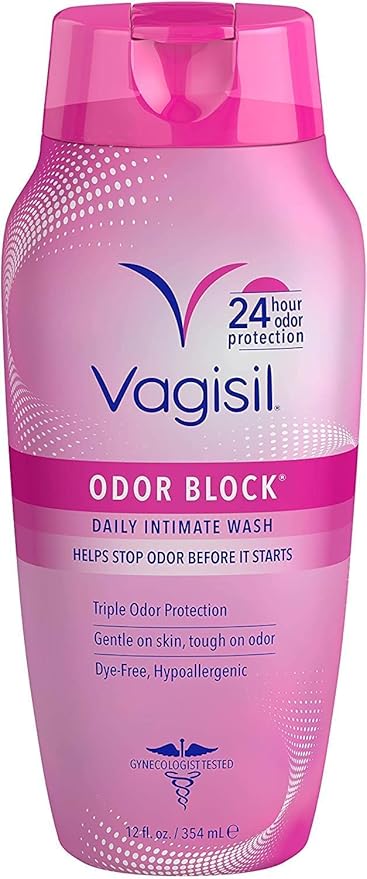 Vagisil Feminine Wash for Intimate Area Hygiene, Odor Block, Gynecologist Tested, Hypoallergenic, 12 oz, (Pack of 2)