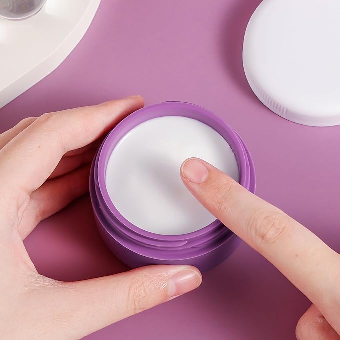 kuangre Travel Containers for Toiletries, Silicone Cream Jars BPA-Free, Leak-proof 1.35oz Travel Size Containers, Portable Size Silicone Jars with Lid for Cosmetic Face Hand Body Cream (4 Pack)