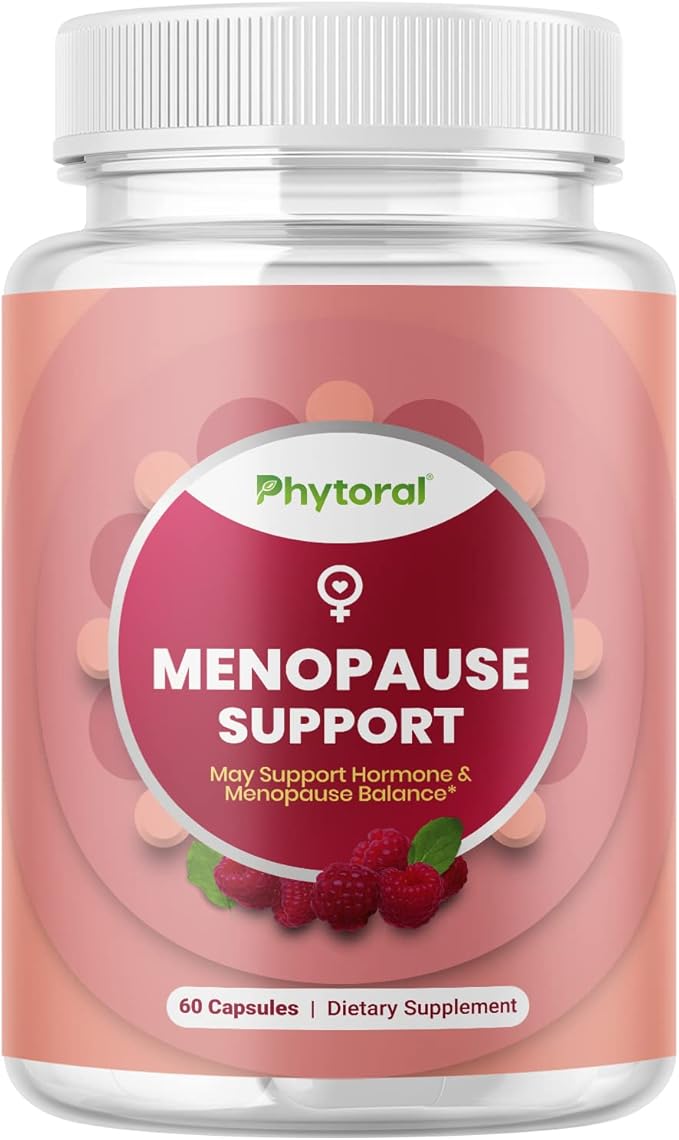 Phytoral Complete Herbal Menopause Supplement for Women - Female Hormone Balance Capsules for Night Sweats Hot Flashes & Mood Swings with Dong Quai Chaste Berry & Black Cohosh Root - 60 Count