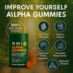Alpha Gummies 10 in 1 for Men | 4000mg Himalayan Alpha Shilajit Gummies for Energy & Immune | 75% Fulvic Acid, 85+ Trace Minerals, Ashwagandha, Gokshura | No Added Sugar, Non-GMO, 60 Count (1)