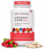 SELF NUTRITION UTI D Mannose with Cranberry & Probiotics for Women | 3 in 1 Supplement, Supports Urinary Tract Health & PH Balance | Effective & USA Made | Vegan, Non-GMO (60 Capsules)