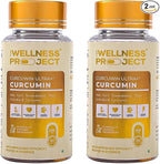 The Wellness Project Turmeric Curcumin with Curcuwin Ultra+ 250mg | Supports Joint, Muscle & Lung Health | for Mobility & Recovery | for Women & Men | 60 Tablets – 2 Month Supply (Pack of 2)