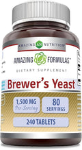 Amazing Nutrition Brewers Yeast Tablets - 7.5 Grain Capsule 500mg 240 Tablets - Supports Healthy Digestion * Promotes Heart Health