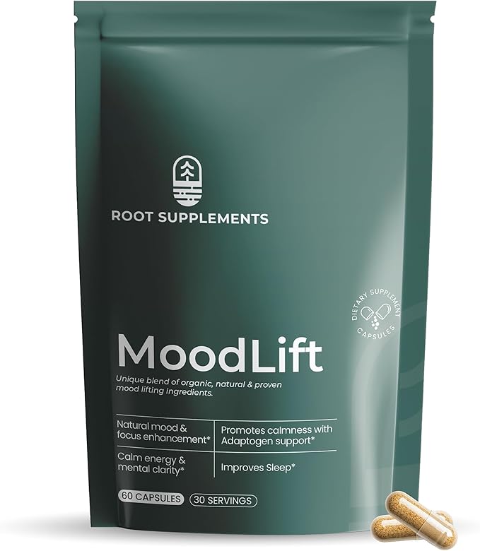 MoodLift Natural Mood Support Supplement - Dopamine & Adaptogen Blend with Mucuna Pruriens, Shatavari, Rhodiola Rosea & Matcha - Promotes Emotional Balance, Focus & Stress Relief - 60 Capsules