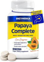 Enzymedica Papaya Enzymes Chewable, Digestive Enzymes for Women and Men, with Organic Papaya Juice and Chlorophyll, High Potency Bromelain & Papain, Vegan, Papaya-Mint Flavor, 120 Tablets