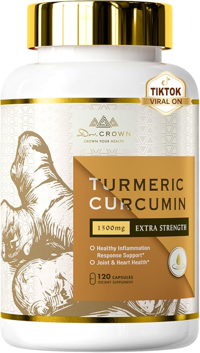 Turmeric Curcumin Supplement 1,500mg, 95% Standardized Curcuminoid with Ginger, MCT Oil, & Black Pepper for Better Absorption, for Antioxidant & Joint Support, 120 Capsules