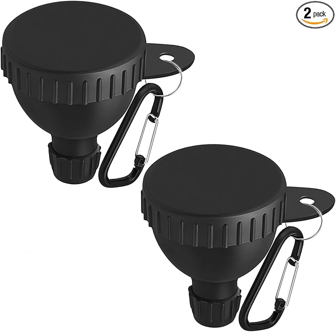 2 Pack Protein Powder Funnel - Protein Powder Travel Container(Black) Protein Powder Container to Go for Workouts, Fitness and Traveling(50ml)