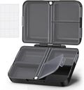 AUVON Daily Pill Organizer Fit with Your Purse or Pocket, Compact Travel Pill Box Case with Slim Folding Design and Long-Lasting Hinges to Hold Vitamin, Fish Oil, Supplement or Jewelry(Black)