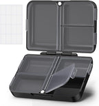 AUVON Daily Pill Organizer Fit with Your Purse or Pocket, Compact Travel Pill Box Case with Slim Folding Design and Long-Lasting Hinges to Hold Vitamin, Fish Oil, Supplement or Jewelry(Black)