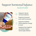 Ora Organic Natural Hormone Balance Supplement & Hormonal Acne Relief for Women - Support Skin, Mood, Energy, PMS & Menopause - Ashwagandha, Maca, Burdock Root, Cordyceps & VIT C - 90 Capsules