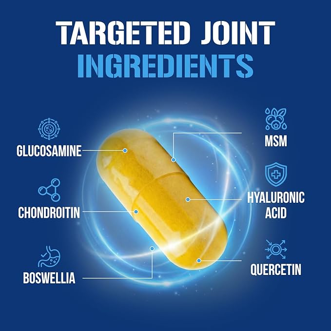Evlution High Absorption Joint Support Supplement FLEXMODE Joint Supplement with Advanced Joint Vitamins Including Glucosamine Chondroitin MSM Boswellia and Hyaluronic Acid - 30 Servings