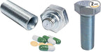 2PCS Unique Pill Box, Disguised Small Pillboxes Metal Pill Boxes Screw Capsule Organizer Twist Top Cartridge Cute Pill Organizer Home Use Outdoor Travel Work Use Supplement Organizer (Silver)