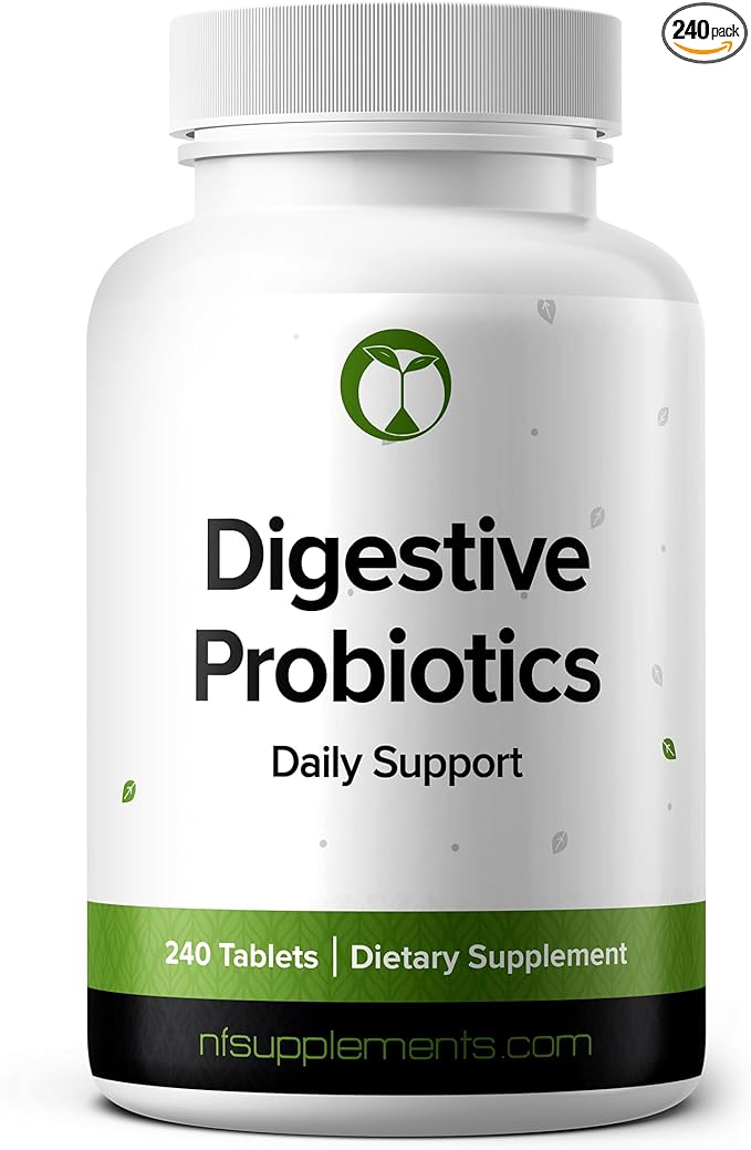 Natural Foundation Supplements Probiotics for Digestive Health Supports Bloating & Regularity Supplement 240 Tablets 3 Billion CFU (240, Digestive Probiotics)