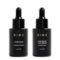 DIME Beauty Serum Set - Hyaluronic Acid and Vitamin C Face Serum Duo for Dark Spots, Brightening and Hydrating, Anti-Aging Firming Skincare Set, Vegan, Cruelty-Free, 1 oz / 30 ml Each