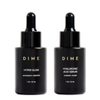 DIME Beauty Serum Set - Hyaluronic Acid and Vitamin C Face Serum Duo for Dark Spots, Brightening and Hydrating, Anti-Aging Firming Skincare Set, Vegan, Cruelty-Free, 1 oz / 30 ml Each