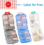 Pill Case (3 Pack) - Portable Small Supplements Tablet Container Box with 10 Compartments - Medicine Capsule Vitamin Fold Flip Organizer Dispenser Holder Storage for Travel Trip Pocket Purse