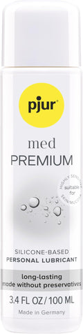 pjur med Premium – Top-Grade Silicone-Based Lubricant for Dry & Sensitive Mucous Membranes, No Preservatives, Extra Long-Lasting, 3.4 oz / 100 ml