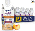 Ensure Max Protein Creamy Peach Nutrition Shake | 30g Protein, 1g Sugar, 4g Fiber Blend | 12 Pack