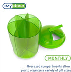 EZY DOSE Vitamin Organizer, 6 Large Compartments, 30-Day Vitamin and Medicine Storage, Keep Vitamins & Meds in Check, Easy to Use, Green, BPA Free