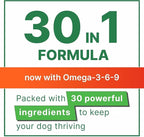 Vitamins for Dogs - 4 in 1 Complex with Omega, Glucosamine, Probiotics and Vitamins - 120 Chews Single Pack Roasted Turkey
