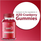 GeriCare Cranberry Gummies Compare to Azo, Naturally Sourced Cranberry Extract for UTI & Bladder Health, Antioxidant Support, Non-GMO | Gluten-Free | Vegan | Gelatin-Free | Naturally Sourced, 60 Count