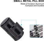 Metal Pill Box 2 Times a Day - Waterproof Samll Pill Case for Purse - Travel Pill Container, Portable Medicine Organizer Holder for Vitamin, Fish Oils, Supplements 1 Pack
