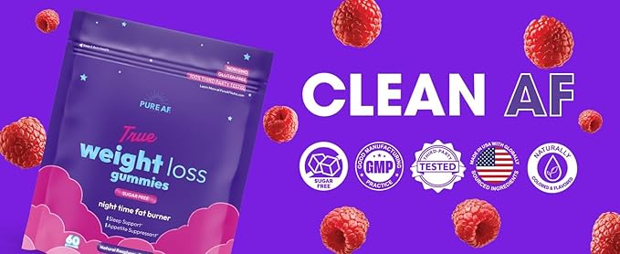 Night Time Fat Burner Gummies, Sleep Supplement & Weight Loss | Skinny Vitamin | Appetite Suppressant & Metabolism Booster | Nighttime Diet Gummies for Women & Men