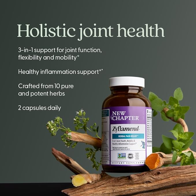 New Chapter Zyflamend™ Joint Supplement & Herbal Pain Relief – 10-in-1 Superfood Blend with Turmeric, Ginger & Green Tea - for Healthy Inflammation Response, Mobility & Flexibility, 120 Capsules