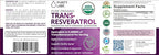 Purity Labs Trans-Resveratrol Supplement 5,000 mg Equivalent per Serving with Quercetin, USDA Organic High Potency Antioxidant, Vegan Capsules, 90 Count